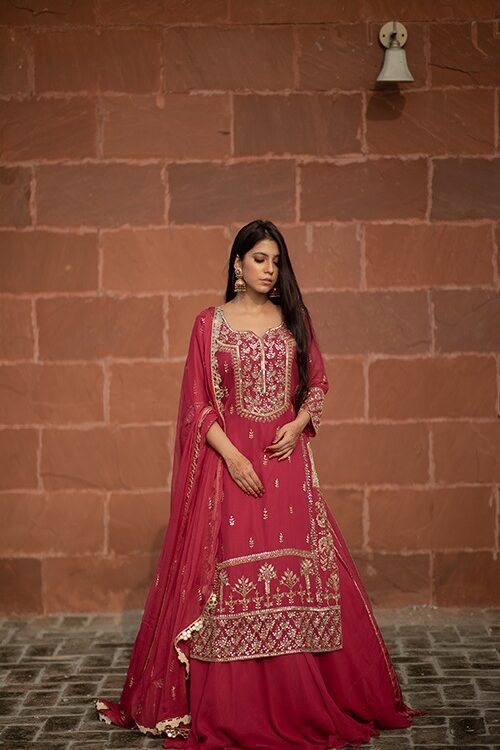 firebrick-lehenga